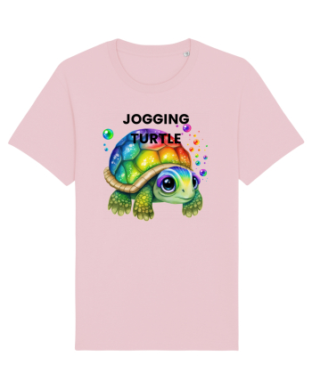 Broasca testoasa pictata in acuarela cu mesajul Jogging Turtle Cotton Pink