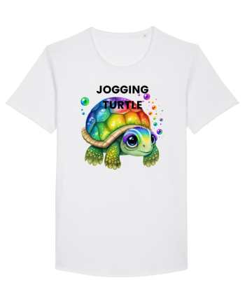 Broasca testoasa pictata in acuarela cu mesajul Jogging Turtle White