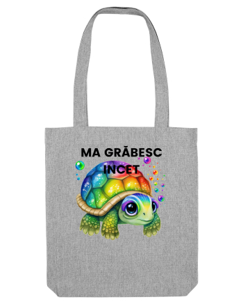 Broasca testoasa pictata in acuarela cu mesajul Ma grabesc Incet Heather Grey