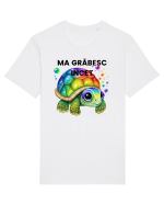 Broasca testoasa pictata in acuarela cu mesajul Ma grabesc Incet Tricou mânecă scurtă Unisex Rocker