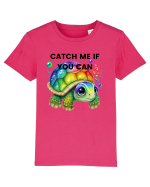 Broasca testoasa pictata in acuarela cu mesajul Catch Me If You Can Tricou mânecă scurtă  Copii Mini Creator