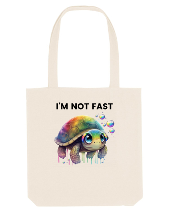 Broasca testoasa pictata in acuarela cu mesajul I'm not fast Natural