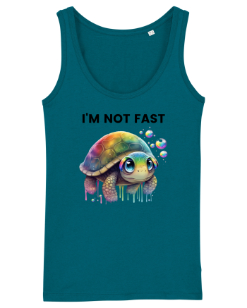 Broasca testoasa pictata in acuarela cu mesajul I'm not fast Ocean Depth