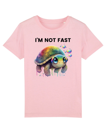 Broasca testoasa pictata in acuarela cu mesajul I'm not fast Cotton Pink