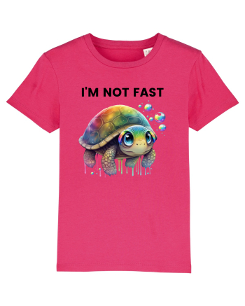 Broasca testoasa pictata in acuarela cu mesajul I'm not fast Raspberry