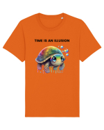 Broasca testoasa pictata in acuarela cu mesajul  Time is an Illusion Tricou mânecă scurtă Unisex Rocker