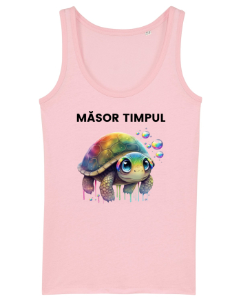Broasca testoasa pictata in acuarela cu mesajul  Masot Timpul Cotton Pink