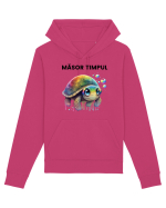 Broasca testoasa pictata in acuarela cu mesajul  Masot Timpul Hanorac Unisex Drummer