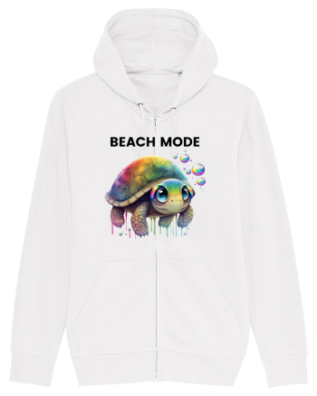 Broasca testoasa pictata in acuarela cu mesajul  Beach Mode White