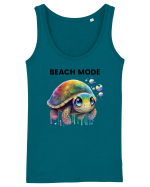 Broasca testoasa pictata in acuarela cu mesajul  Beach Mode Maiou Damă Dreamer