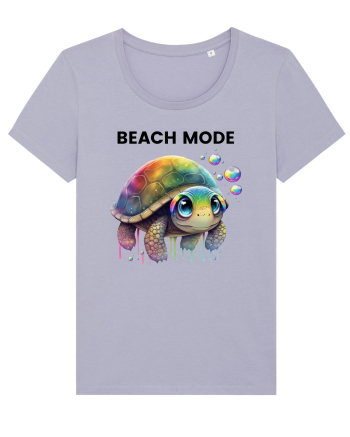 Broasca testoasa pictata in acuarela cu mesajul  Beach Mode Lavender