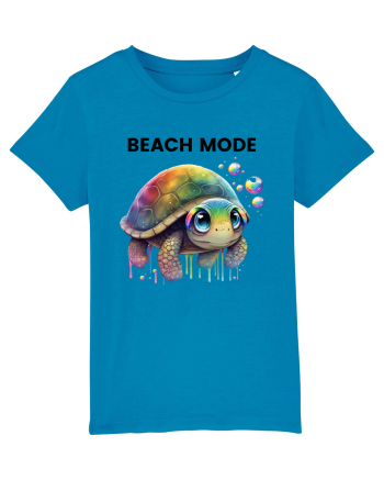 Broasca testoasa pictata in acuarela cu mesajul  Beach Mode Azur