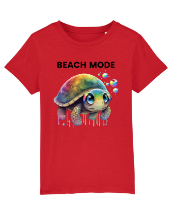 Broasca testoasa pictata in acuarela cu mesajul  Beach Mode Red
