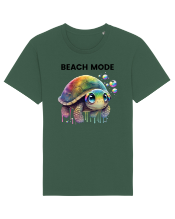 Broasca testoasa pictata in acuarela cu mesajul  Beach Mode Bottle Green