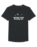 Never stop looking up Tricou mânecă scurtă guler larg Bărbat Skater