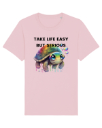 Broasca testoasa pictata in acuarela cu mesajul Take Life Easy but Serious Tricou mânecă scurtă Unisex Rocker