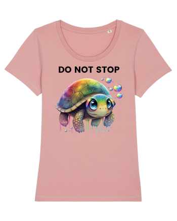 Broasca testoasa pictata in acuarela cu mesajul Do Not Stop Canyon Pink