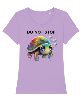 Broasca testoasa pictata in acuarela cu mesajul Do Not Stop Lavender Dawn