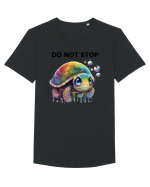 Broasca testoasa pictata in acuarela cu mesajul Do Not Stop Tricou mânecă scurtă guler larg Bărbat Skater