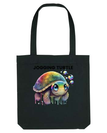 Broasca testoasa pictata in acuarela cu mesajul Jogging Turtle Black