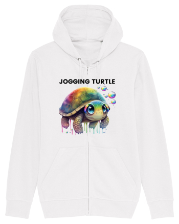Broasca testoasa pictata in acuarela cu mesajul Jogging Turtle White