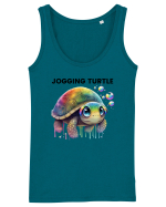 Broasca testoasa pictata in acuarela cu mesajul Jogging Turtle Maiou Damă Dreamer