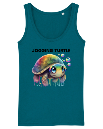 Broasca testoasa pictata in acuarela cu mesajul Jogging Turtle Ocean Depth
