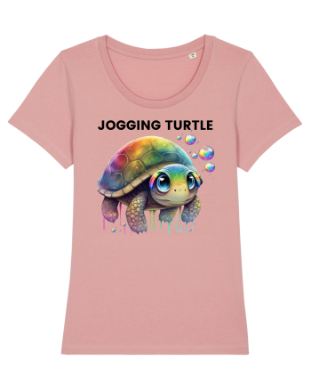 Broasca testoasa pictata in acuarela cu mesajul Jogging Turtle Canyon Pink