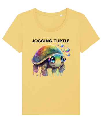 Broasca testoasa pictata in acuarela cu mesajul Jogging Turtle Jojoba