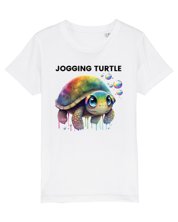 Broasca testoasa pictata in acuarela cu mesajul Jogging Turtle White