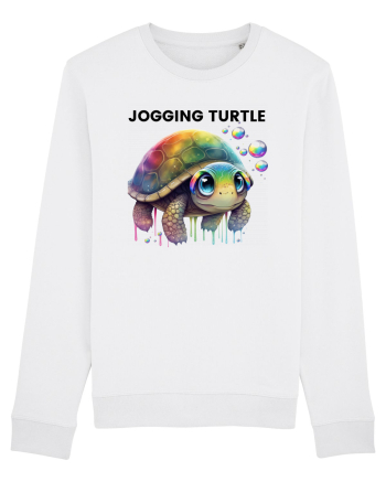 Broasca testoasa pictata in acuarela cu mesajul Jogging Turtle White