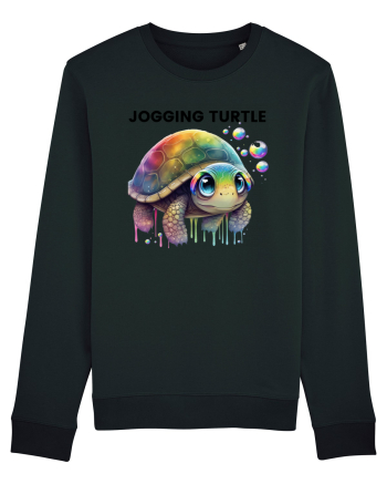 Broasca testoasa pictata in acuarela cu mesajul Jogging Turtle Black