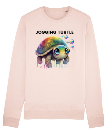 Broasca testoasa pictata in acuarela cu mesajul Jogging Turtle Candy Pink