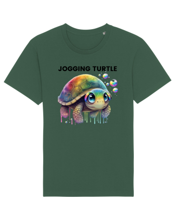 Broasca testoasa pictata in acuarela cu mesajul Jogging Turtle Bottle Green