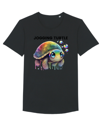 Broasca testoasa pictata in acuarela cu mesajul Jogging Turtle Black