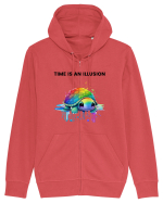 Broasca testoasa pictata in acuarela cu mesajul  Time is an Illusion Hanorac cu fermoar Unisex Connector