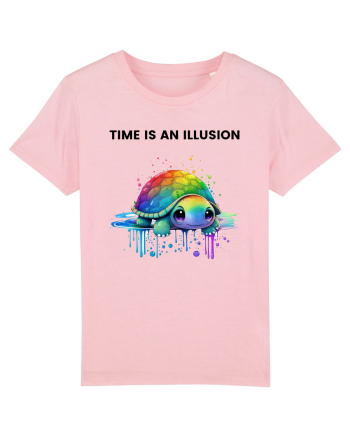 Broasca testoasa pictata in acuarela cu mesajul  Time is an Illusion Cotton Pink