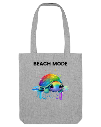 Broasca testoasa pictata in acuarela cu mesajul  Beach Mode Heather Grey