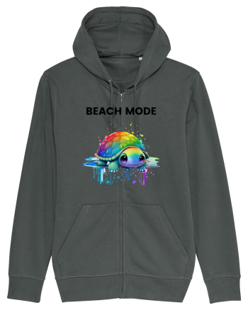 Broasca testoasa pictata in acuarela cu mesajul  Beach Mode Anthracite