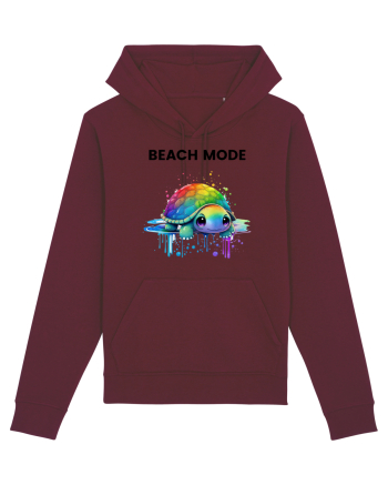 Broasca testoasa pictata in acuarela cu mesajul  Beach Mode Burgundy