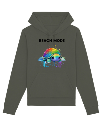 Broasca testoasa pictata in acuarela cu mesajul  Beach Mode Khaki