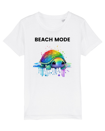 Broasca testoasa pictata in acuarela cu mesajul  Beach Mode White
