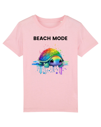 Broasca testoasa pictata in acuarela cu mesajul  Beach Mode Cotton Pink
