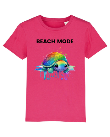 Broasca testoasa pictata in acuarela cu mesajul  Beach Mode Raspberry