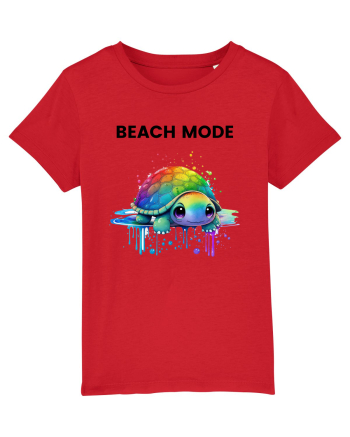 Broasca testoasa pictata in acuarela cu mesajul  Beach Mode Red