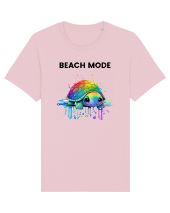 Broasca testoasa pictata in acuarela cu mesajul  Beach Mode Cotton Pink