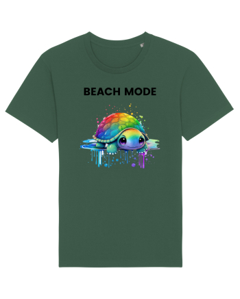 Broasca testoasa pictata in acuarela cu mesajul  Beach Mode Bottle Green