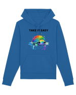 Broasca testoasa pictata in acuarela cu mesajul  Take it Easy Hanorac Unisex Drummer