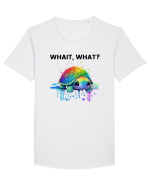 Broasca testoasa pictata in acuarela cu mesajul Wait, What? Tricou mânecă scurtă guler larg Bărbat Skater