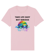 Broasca testoasa pictata in acuarela cu mesajul Take Life Easy but Serious Tricou mânecă scurtă Unisex Rocker